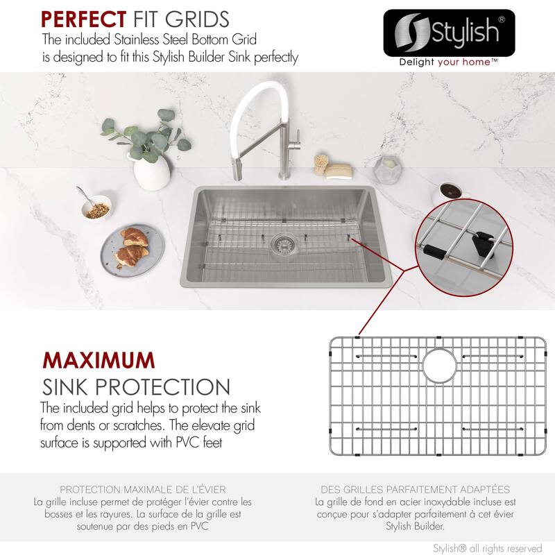 Stylish Dual Mount 30" Stainless Steel Single-Bowl Kitchen Sink S-411 - 30" x 18" x 9"