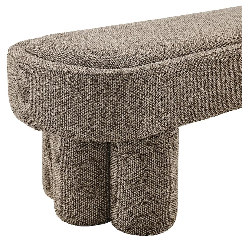 Mossi 52-Inch Oval Boucle Fabric Bench