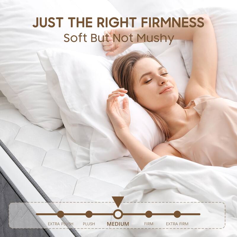 14 inch Medium Firm Individually Pocket Spring Mattress in a Box