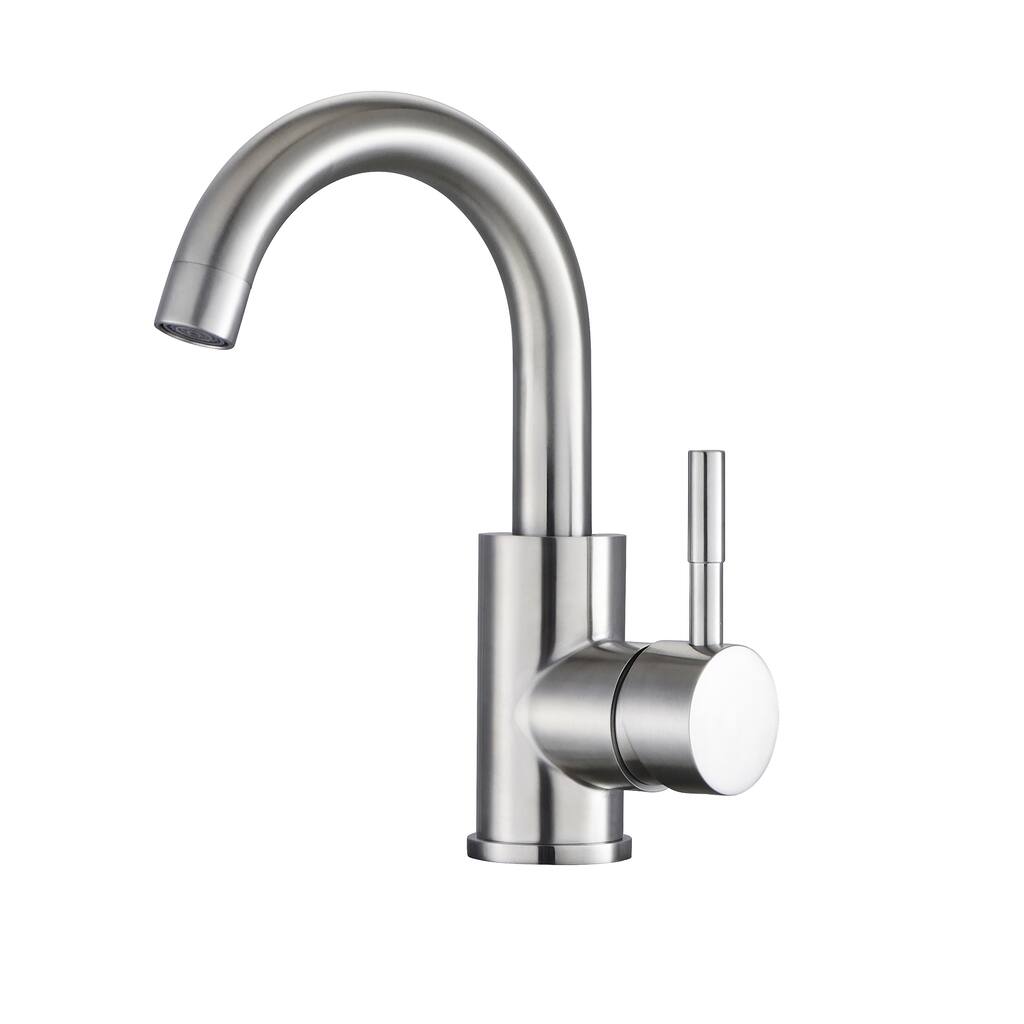Lordear Single Handle Bar Sink Faucet,Bathroom Faucet,Commercial Small Wet Bar Faucet with Deck Plate and Hose