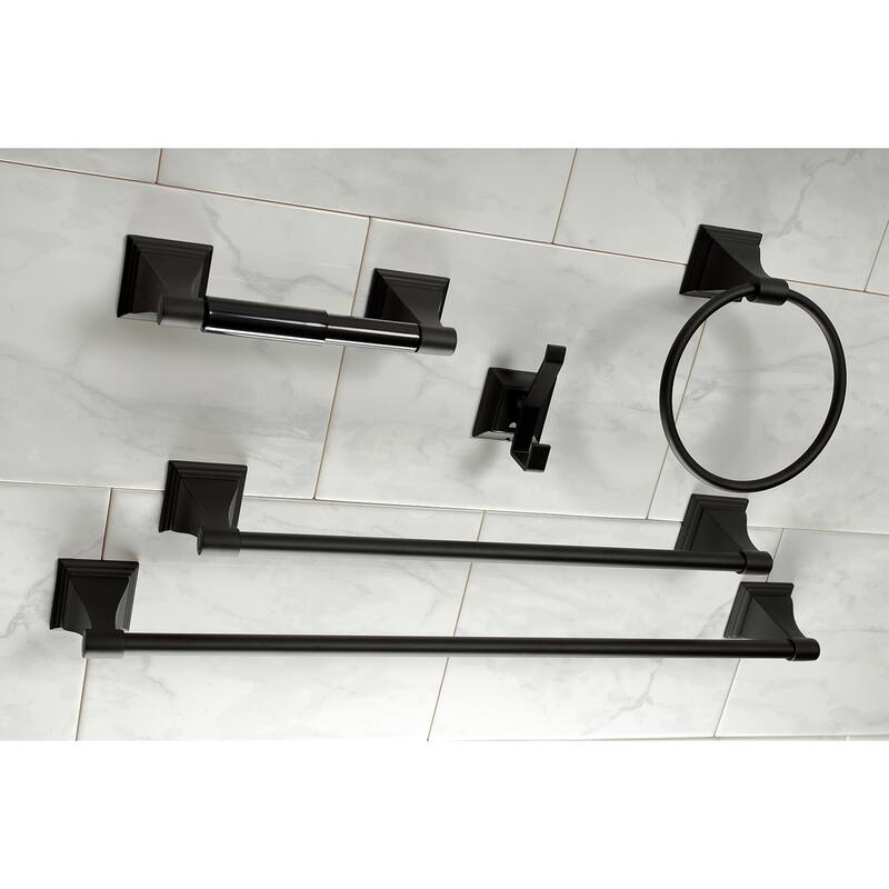 Kingston Brass Monarch 5 Piece Bathroom Package with 18" and 24" Towel