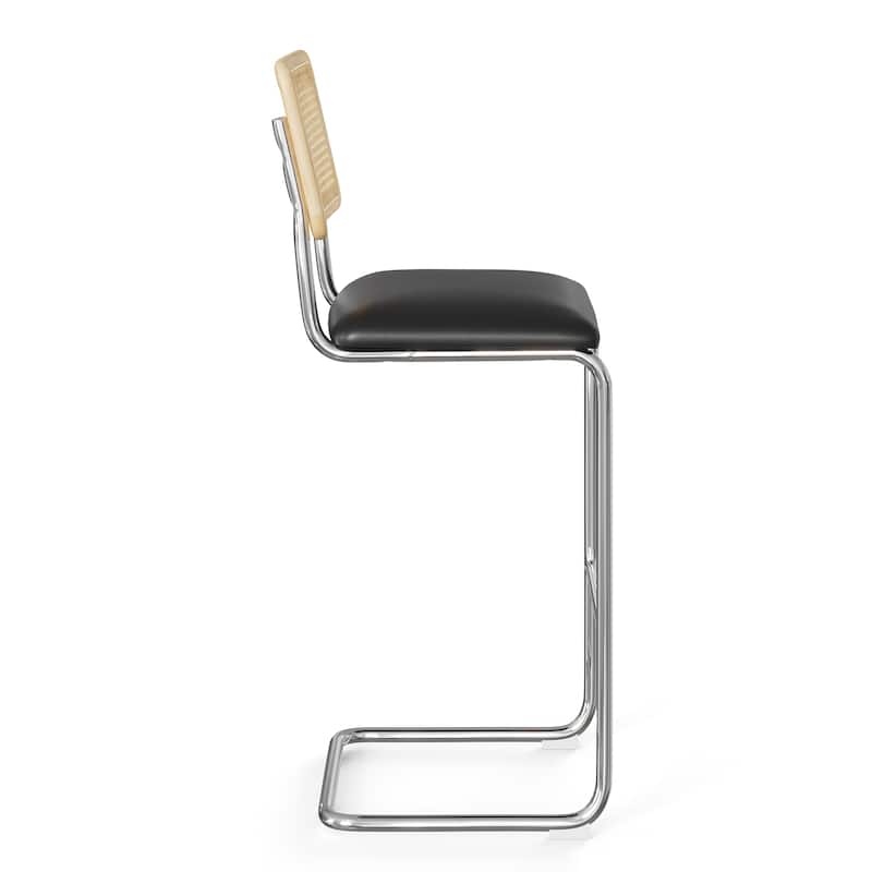 Hayward Cane Back Vegan Leather Bar Height Stool (Set of 2)