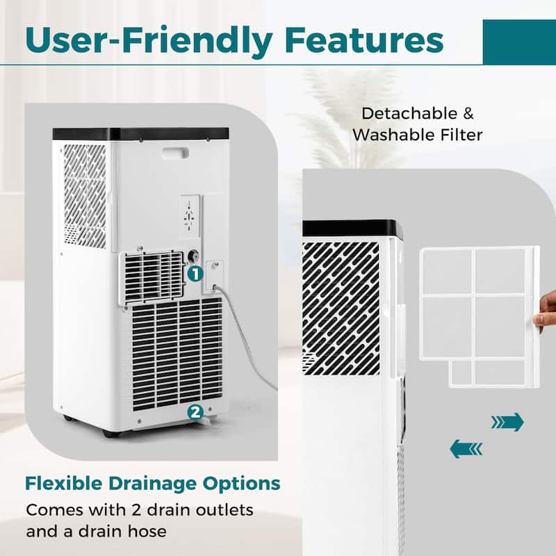 Gymax 8000 BTU Portable Air Conditioner w/ Control Panel & Remote