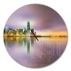 preview thumbnail 2 of 8, Designart 'Hong Kong Panorama at Twilight' Oversized Industrial Wall CLock