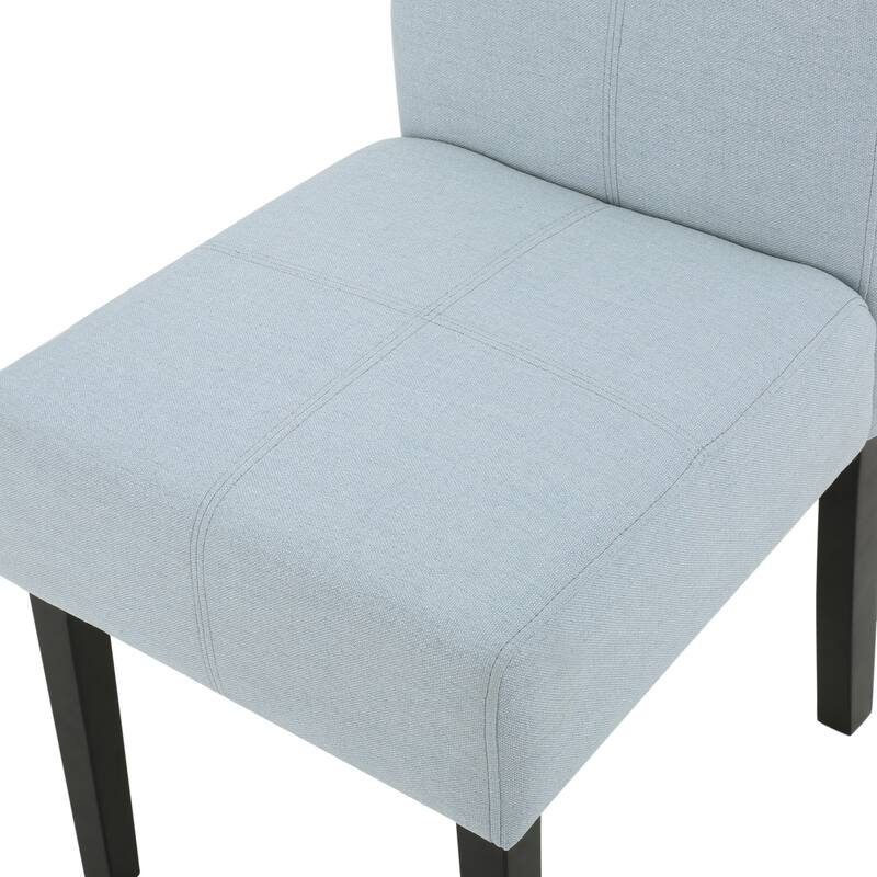 Set of 2 Light Blue Fabric Dining Chair Side Chair T-Back Accent Chair