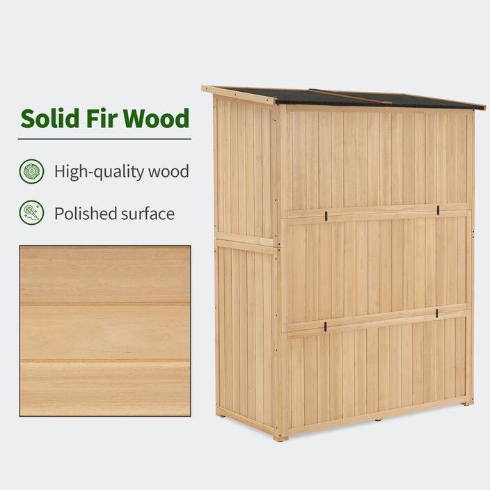 MCombo Outdoor Storage Cabinet Shed, Shuttered Doors with Lock, Wooden 0709 / 0808 / 1900