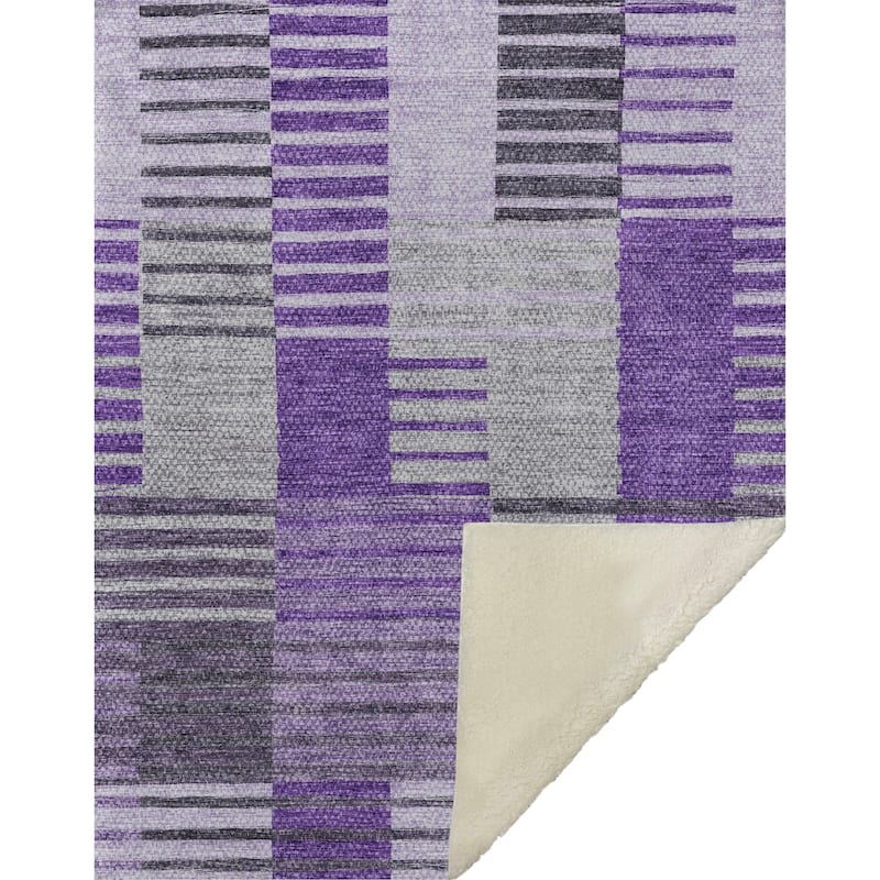 Premium Machine Washable Contemporary Sherpa Throw Blanket