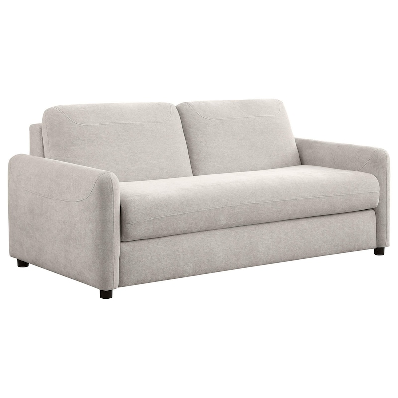 Rilia Sofa Sleeper with Queen Size Mattress, Beige Fabric, 74 Inch