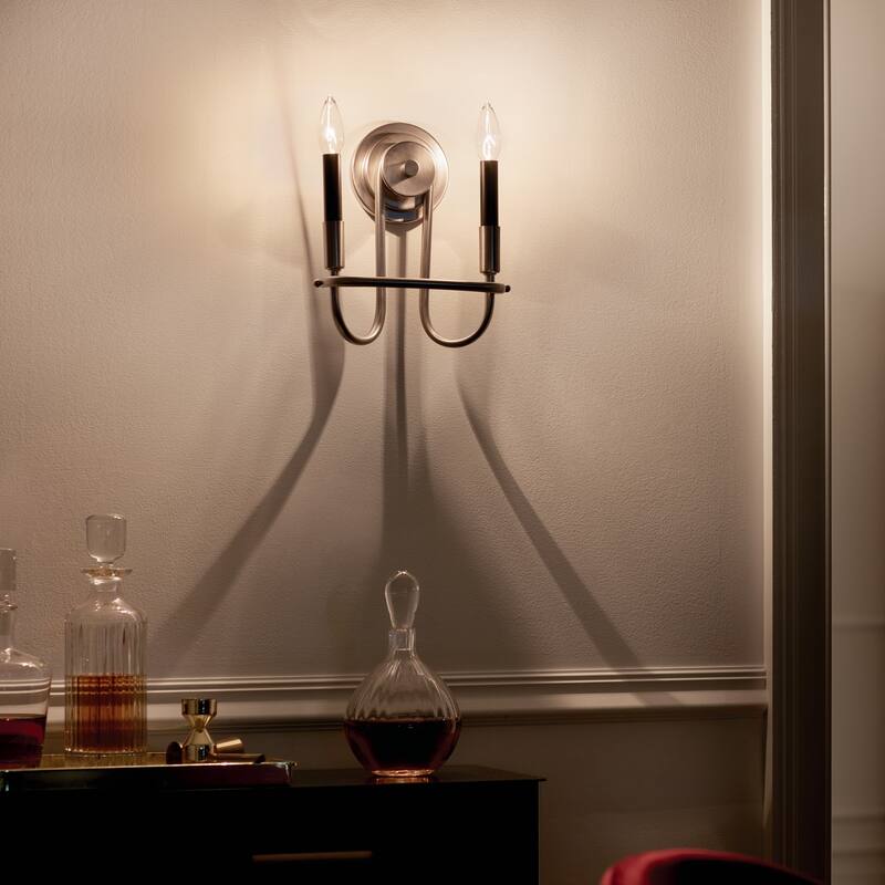 Kichler Lighting Capitol Hill 2-Light Wall Sconce Brushed Nickel