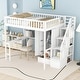 preview thumbnail 2 of 52, Loft Bed with Bookshelf,Drawers,Desk,and Wardrobe