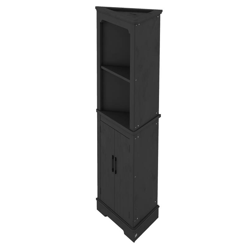 Tall Corner Cabinet With Doors For Living Room, Bathroom, Dining Room Or Kitchen