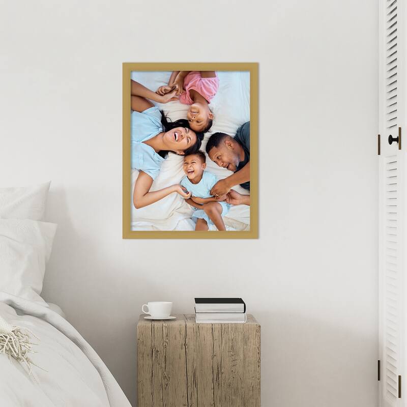Grace Brushed Gold Narrow Framed Picture Frame, Photo Frame