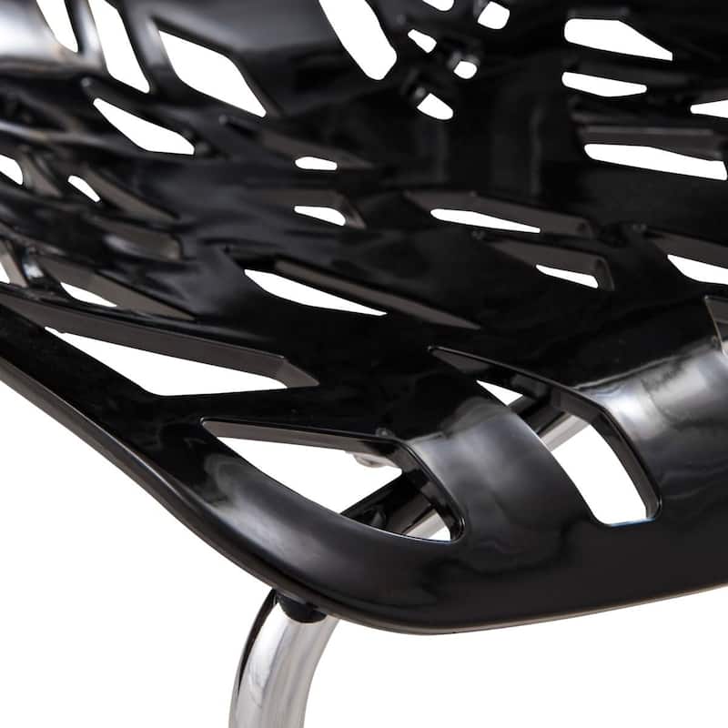 Asbury Stackable Dining Chair with Chrome Legs Side Chair with Modern Cut-Out Design Backrest