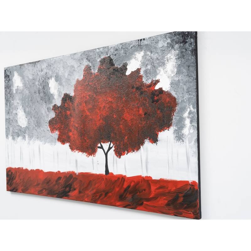 Wandela Wall Canvas Paintings 47'' x 27'' - Red