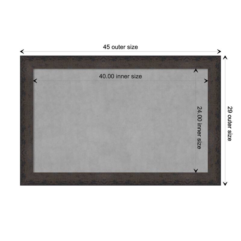 Amanti Art Dappled Black Brown Framed Magnetic Board - Board Size 40x24