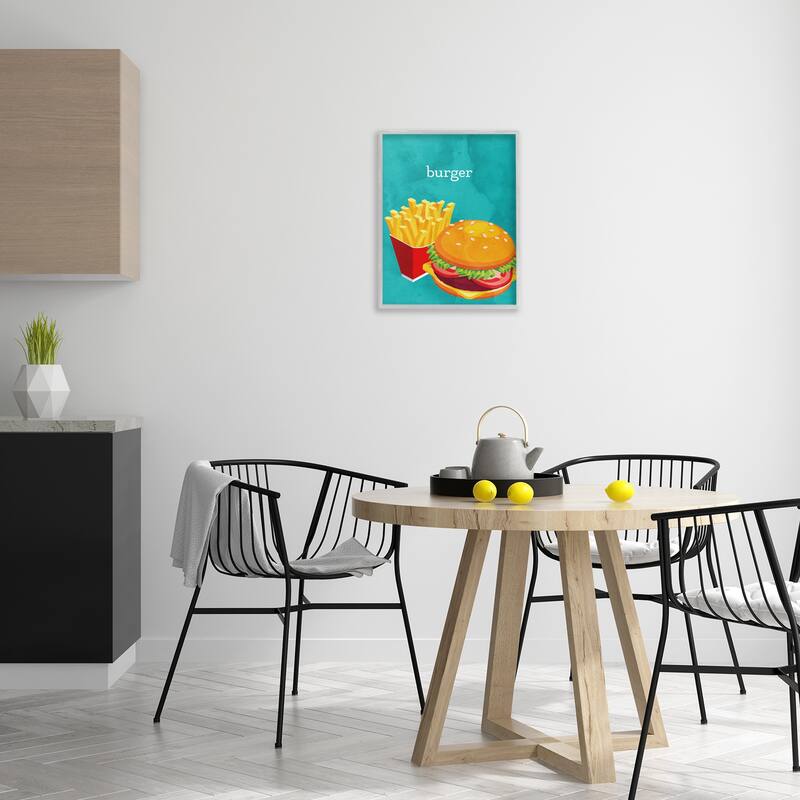 Stupell Satisfying Burger & Fries Framed Giclee Art Design By Kim Allen