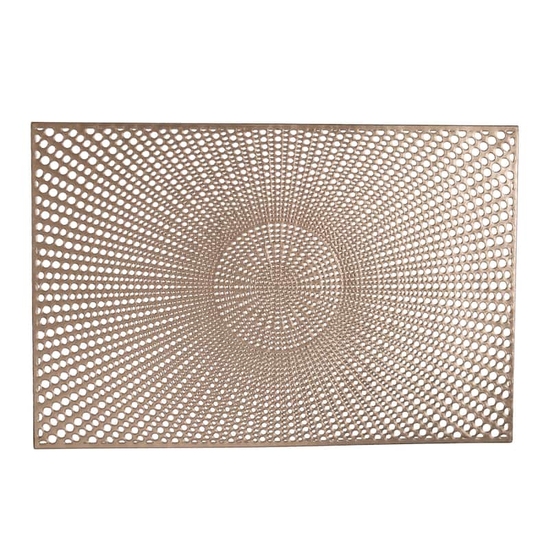 Home Details 4 Pack Santorini Metallic Placemat - Gold - 17.7" x 11.8"