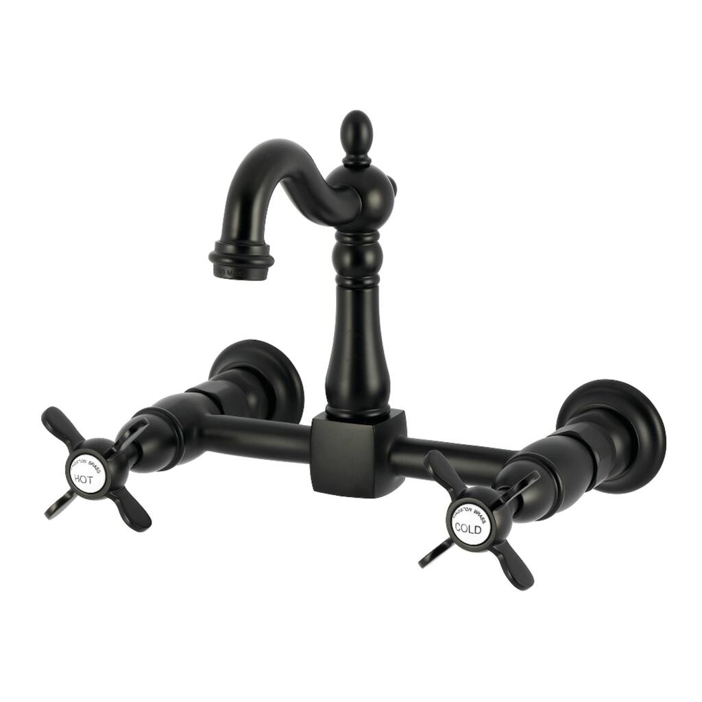 Kingston Brass Essex Double-Handle Wall-Mount Pre-Rinse Bridge Kitchen Faucet
