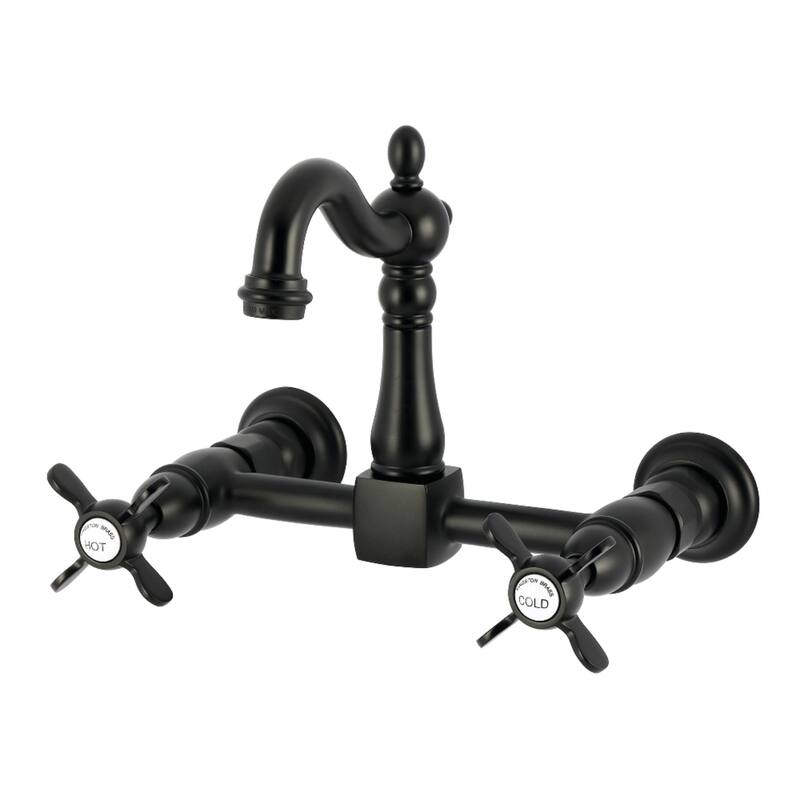Kingston Brass Essex Double-Handle Wall-Mount Pre-Rinse Bridge Kitchen Faucet