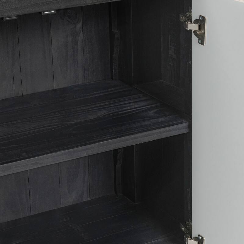 Classic Home Alpine 4-Door Concrete and Wood Sideboard Buffet