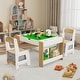 preview thumbnail 6 of 10, Wooden Kids Play Table and 2 Chairs Set with 7 Storage Compartments