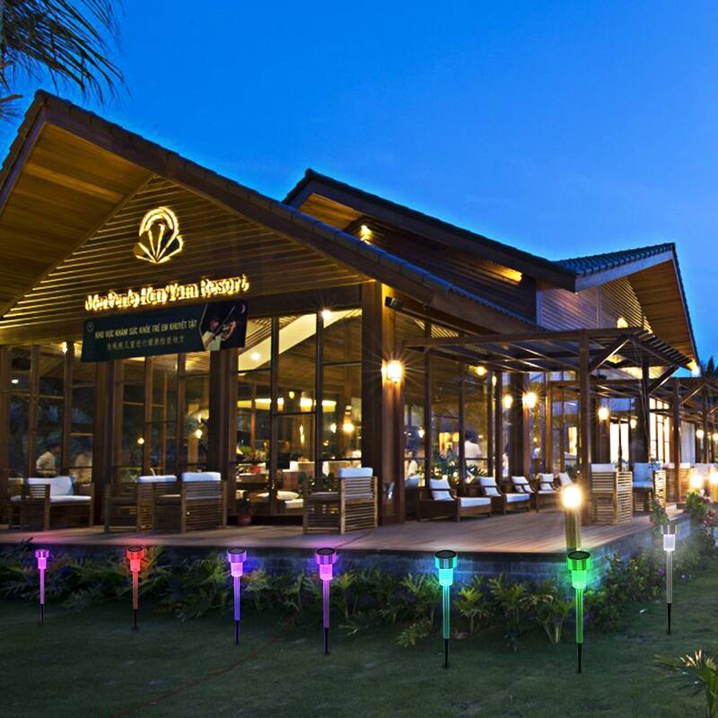 10pcs 5W High Brightness Solar Power LED Lawn Lamps with Lampshades