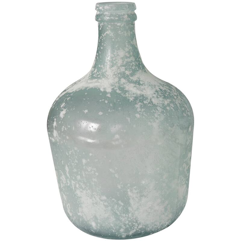 Clear Recycled Glass Handmade Frosted Spanish Bottle Vase