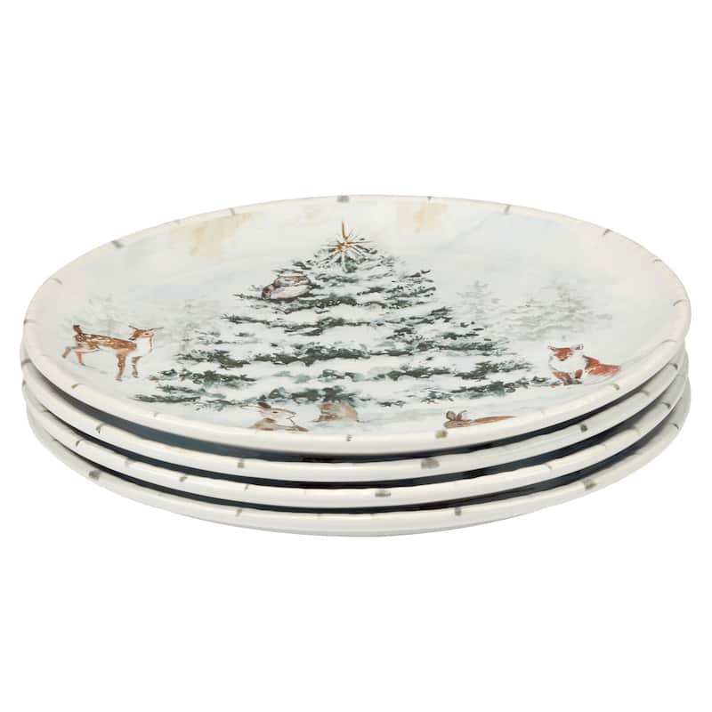 Certified International Winter Frost 11.25" Dinner Plates, Set of 4 - 11.25" Diameter x 1"