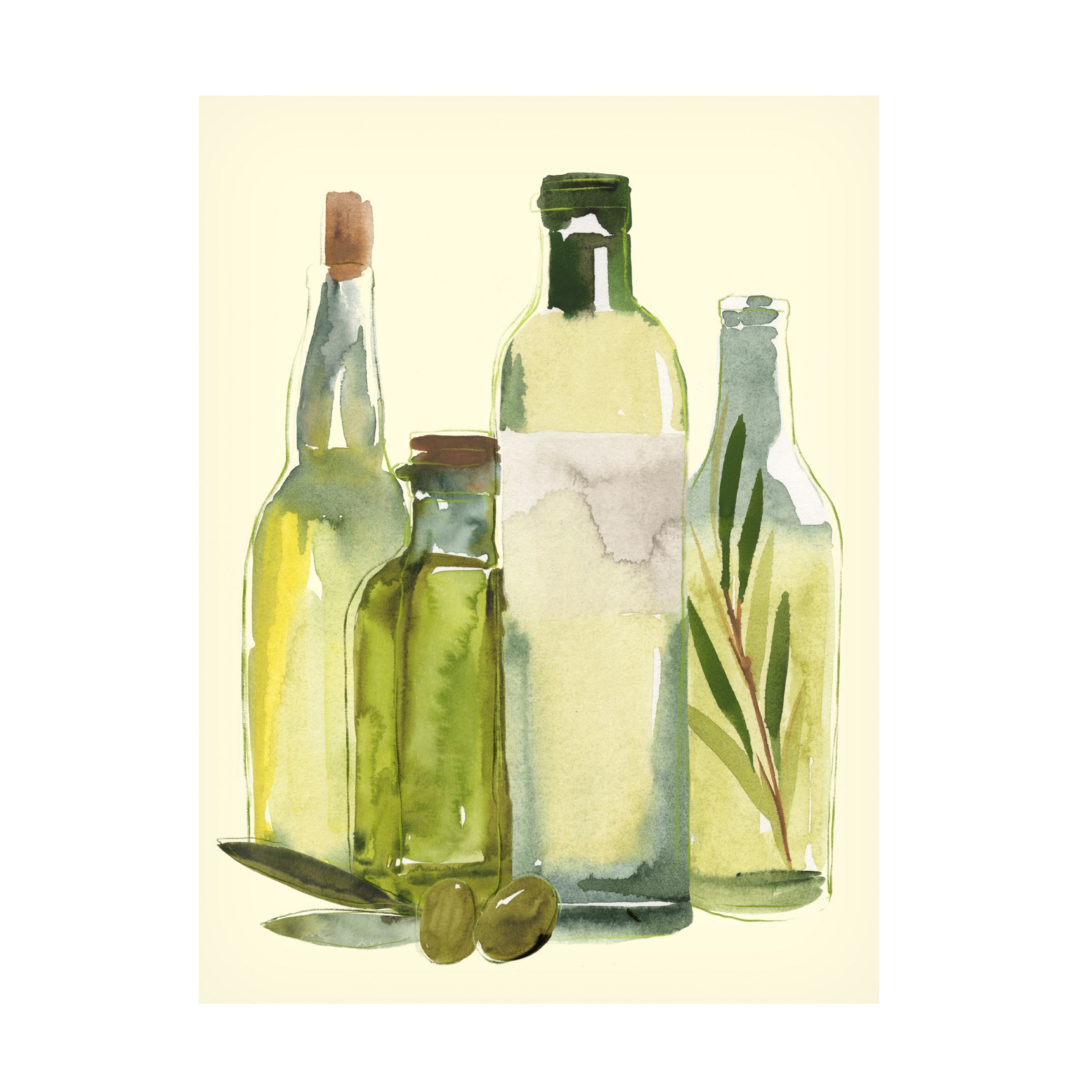 Annie Warren 'Olive Oil Set I' Canvas Art