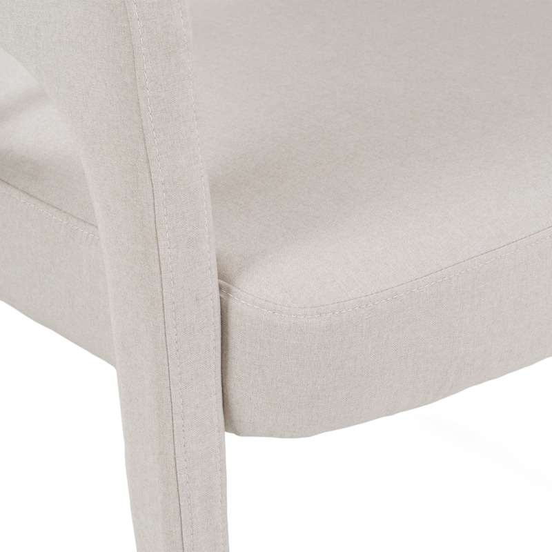 Elson Modern Off-White Fabric & Antique Brass Dining Chair