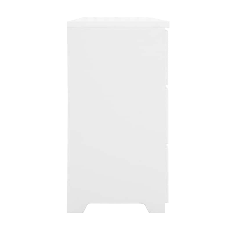 6 Drawer Storage Cabinet Dresser, Wood Storage Tower Clothes Organizer with Wavy Drawer Panel, Wide Chest of 6 Drawers
