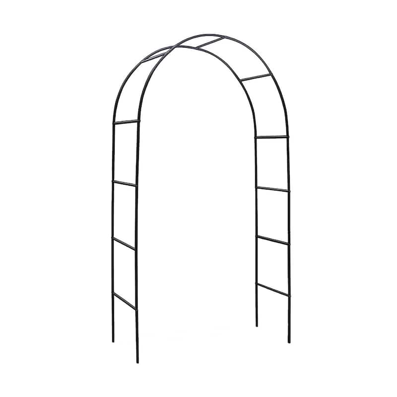 78"H x 45"W Adjustable Metal Garden Arch Trellis - Black