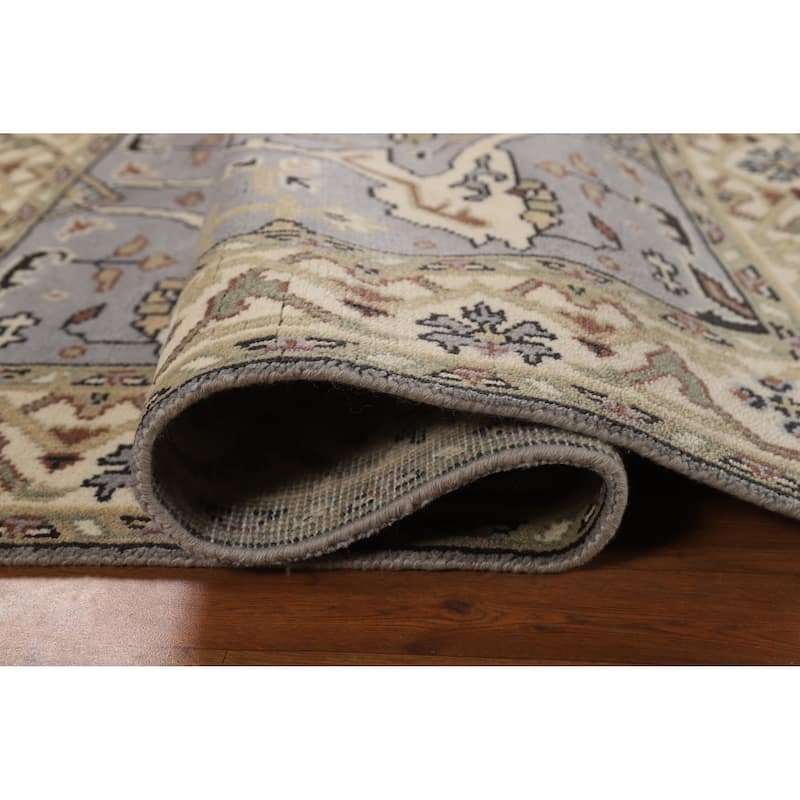 Oushak Oriental Accent Rug Hand-Knotted Blue Wool Carpet - 4'1"x 5'11"