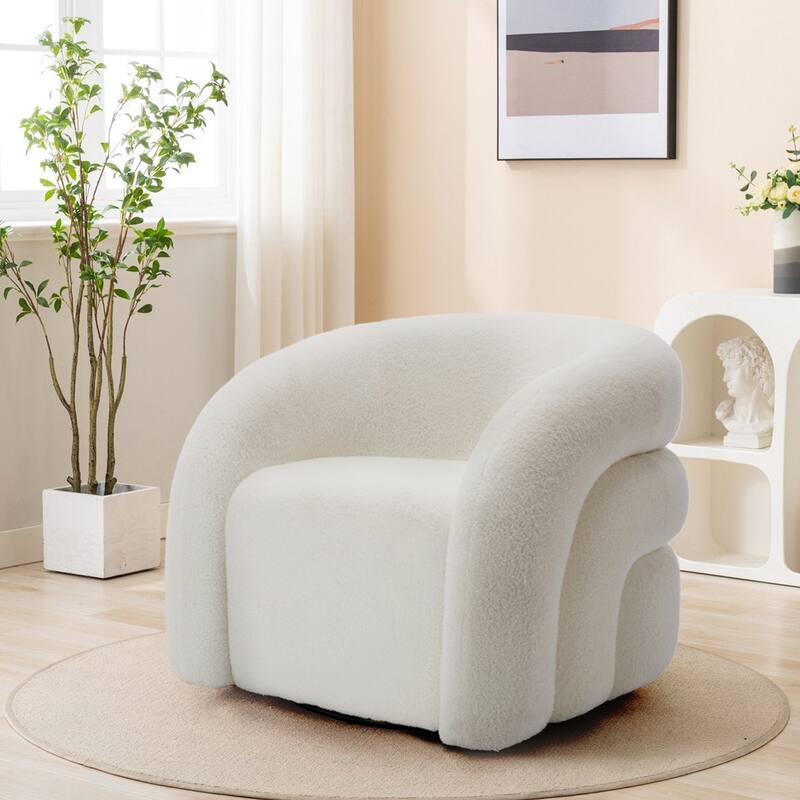 Upholstered Swivel Barrel Accent Chair