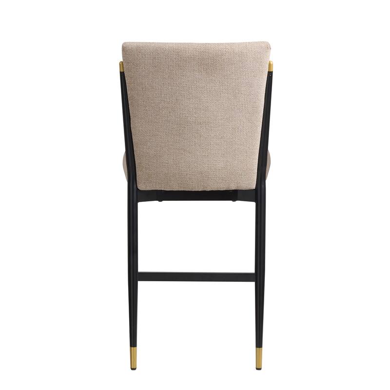 Christopher Knight Home - LuxeCraft Modern Upholstered Metal Base Counter Stool with Solid Back Design (Set of 2)