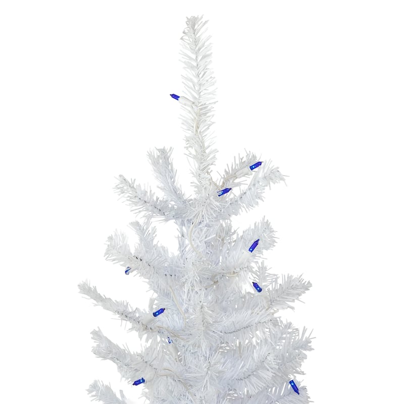 4' Pre-Lit Woodbury White Pine Slim Artificial Christmas Tree