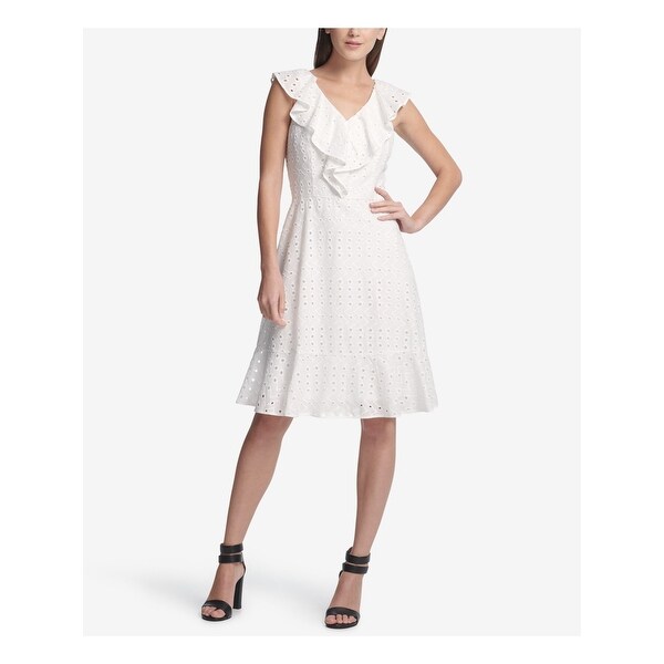 fit and flare white cocktail dress