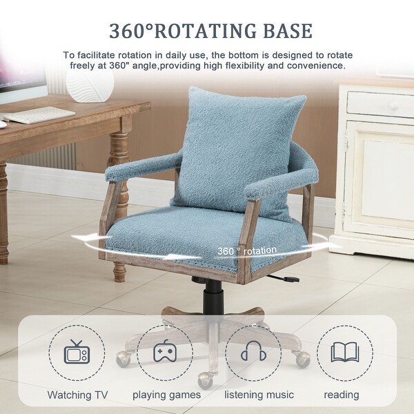 Boucle Upholstered Swivel Adjustable Height Homeoffice Chair