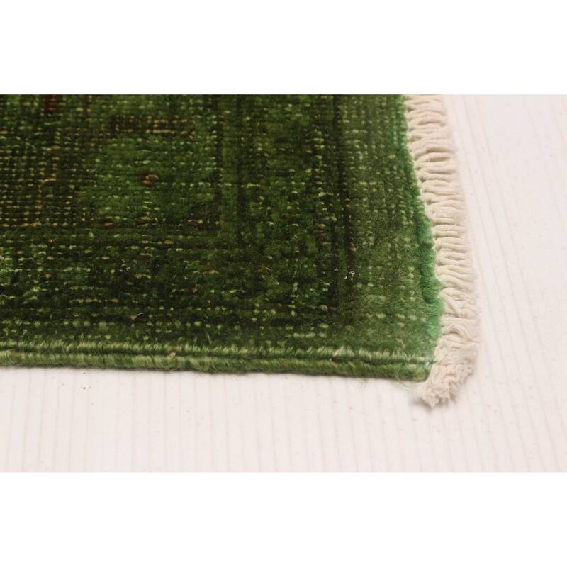 ECARPETGALLERY Hand-knotted Vibrance Green Wool Rug - 9'0 x 13'0