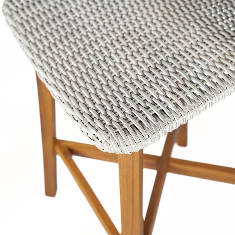 Outdoor Bar Stool with Wicker Set of 2