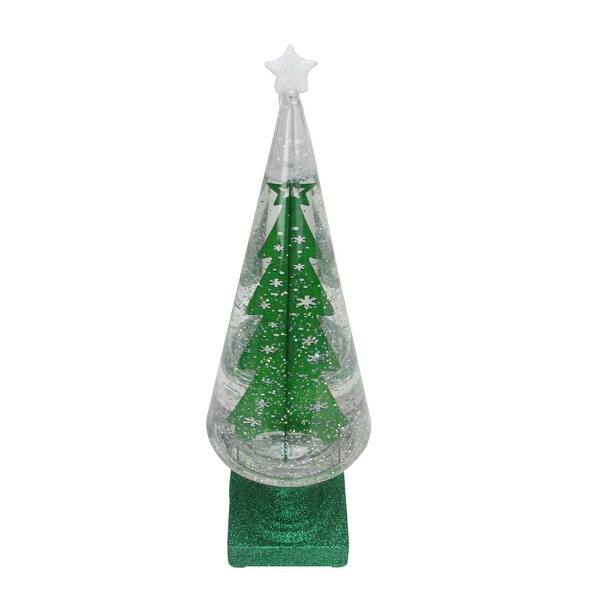 Shop 14 Green Glitter Led Swirl Water Dome With Christmas Tree