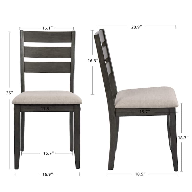 5-Piece Solid Wood 47"L Dining Table Sets (1 Table+ 4 Slat Back Chairs)