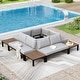 preview thumbnail 5 of 22, 10-Seat Patio Sectional sofa set, E-coating Steel frame Conversation Sets with Built-in Side Table , Grey Cushion 8-Seats - Type D