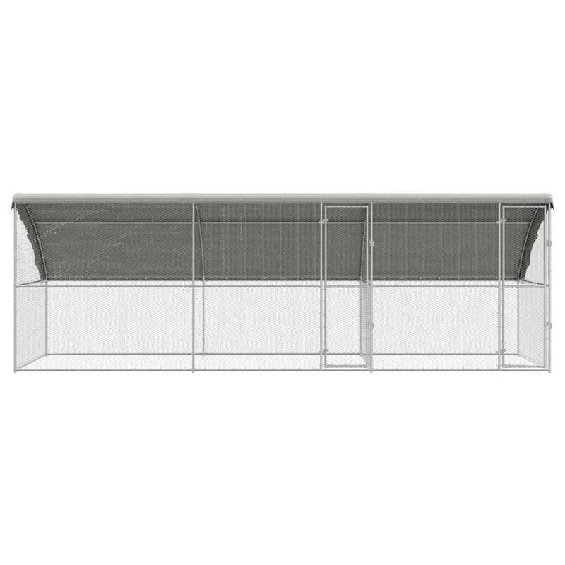 vidaXL Chicken Cage Silver 600/800 x 200 x 198.5 cm Galvanized steel