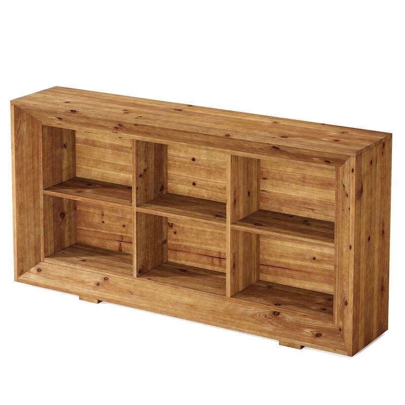 63-Inch Solid Wood Console Table, Farmhouse Entryway Table