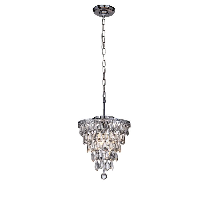 3 Light Glam Crystal Tier Pendant Chandelier