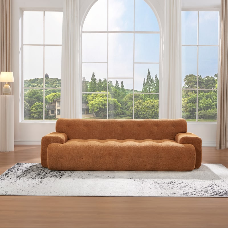 88 inch Cloud 3 Seater Boucle Sofa with Button Tufted Comfy Upholstered Couch