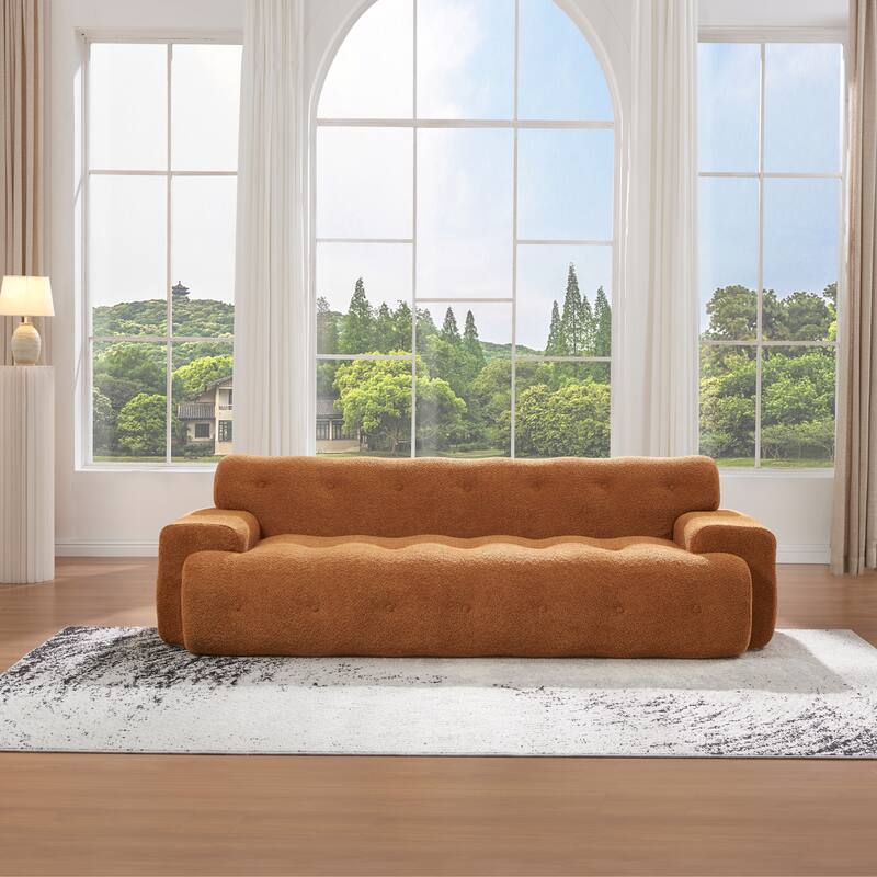Button Tufted Upholstered 3 Seater Sofa, Comfy Chenille Deep Seat Cloud Couch, Compression Sofa for Apartment, Living Room