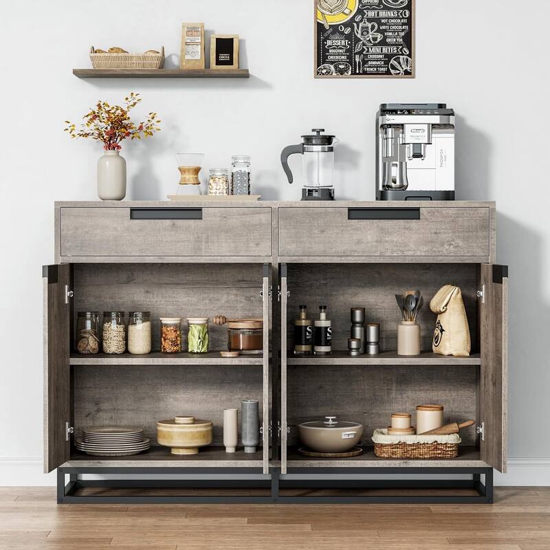 Modern 55" Sideboard Buffet Cabinet, Coffee Bar Table for Kitchen, Dining Room - N/A