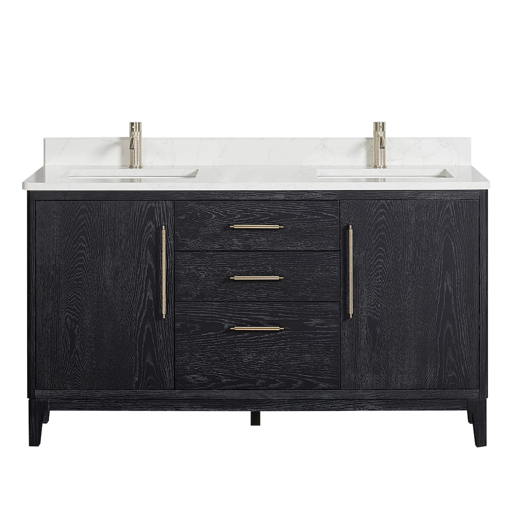 Miseno MV-NM-GARA60M-GWT Gara 60" Free Standing Double Basin Vanity